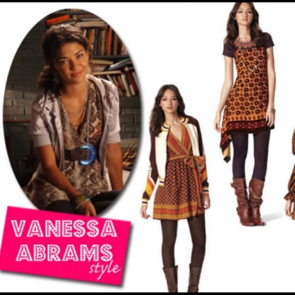 Anna Sui Target Gossip Girl Dress Brown SILK XS - Picture 3 of 3